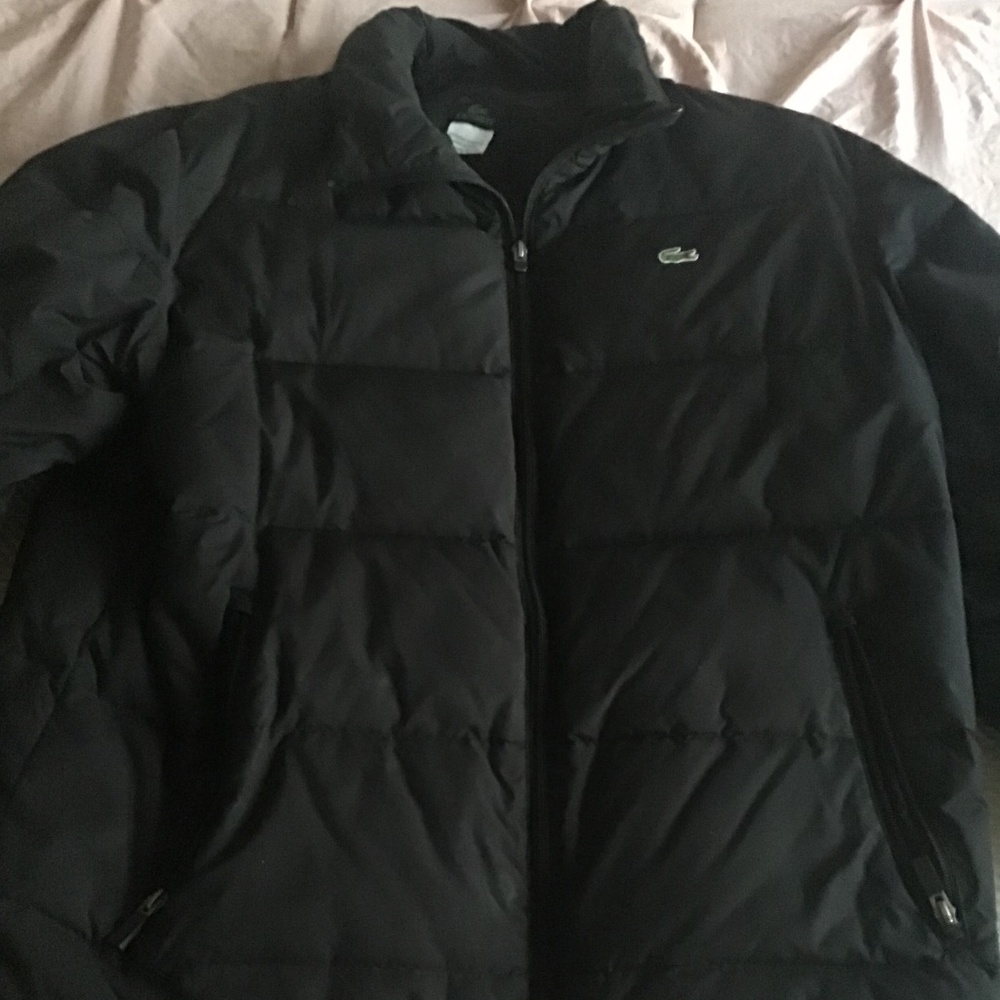 Men’s Lacoste Puffer Winter Jacket, Black, Size 52/5 , Large